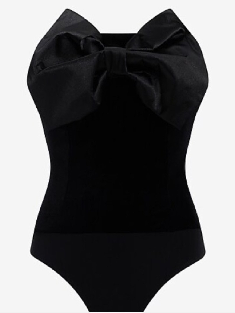 Express Black Strapless Bow-Front Bodysuit